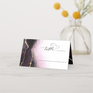 Ethereal Mist Ombre Wine Wedding Table Number Place Card