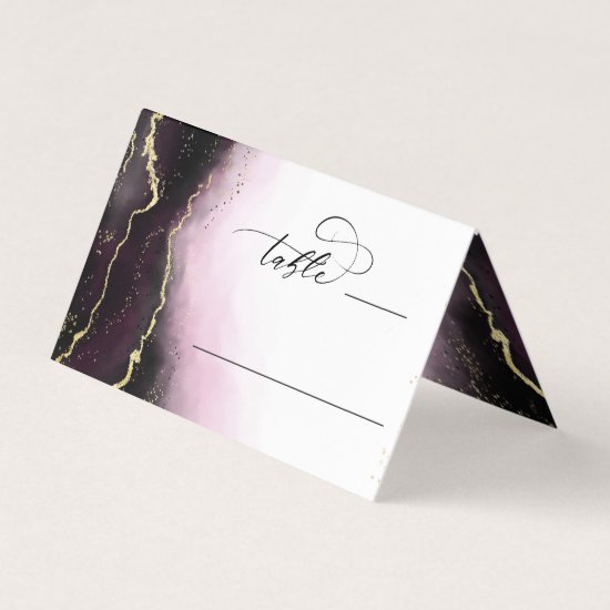 Ethereal Mist Ombre Wine Wedding Table Number Place Card