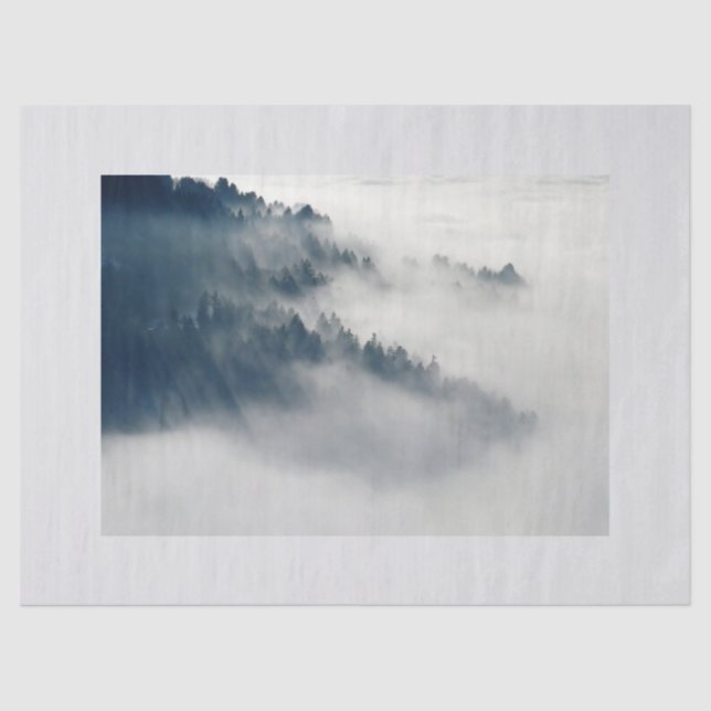 Ethereal misty forested mountain tissue paper (Front)