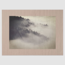 Ethereal misty forested mountain tissue paper