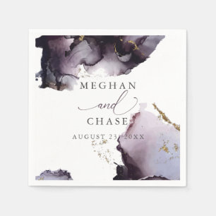 Ethereal Modern Dusty Plum Wine Abstract Napkins