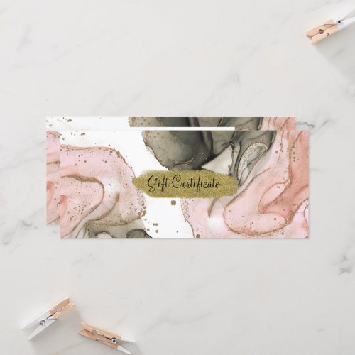 Ethereal Moody Pink Black Gold Gift Certificate Invitation