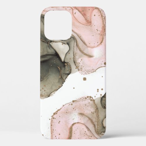 Ethereal Moody Pink Black Gold Inky Fantasy Glam iPhone 12 Case