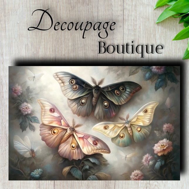 Ethereal Moths Decoupage Tissue Paper (Ethereal Moths Decoupage Tissue Paper)
