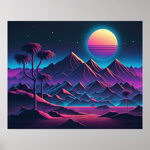 Ethereal Mountain Oasis Poster