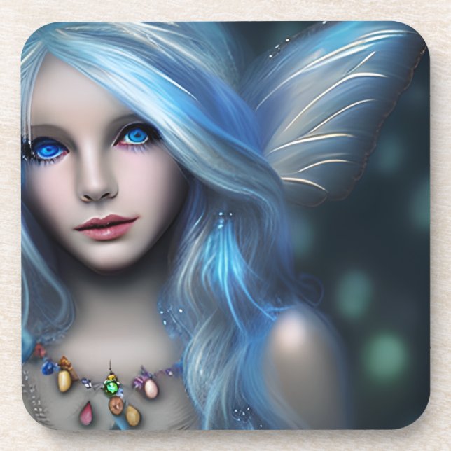 Ethereal Mystical Fairy Girl Beverage Coaster (Front)