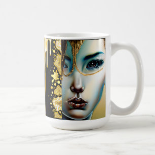 Ethereal Mystical Fantasy Art Black and Gold Coffee Mug