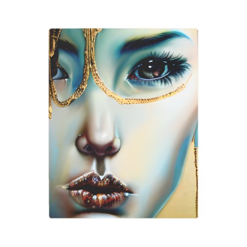 Ethereal Mystical Goddess in Gold Metal Print