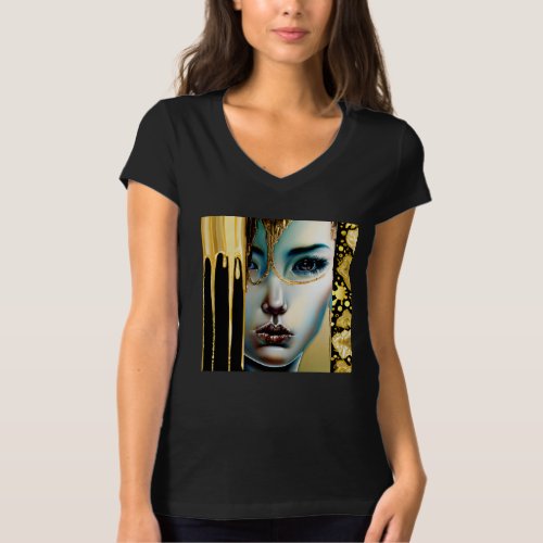 Ethereal Mystical Goddess in Gold T_Shirt