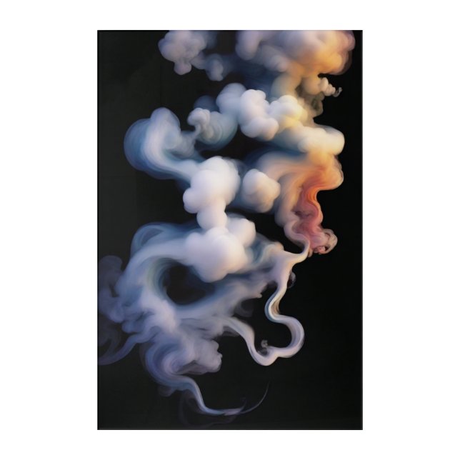 Ethereal Mystical Smoke Abstract Art Acrylic Print (Front)
