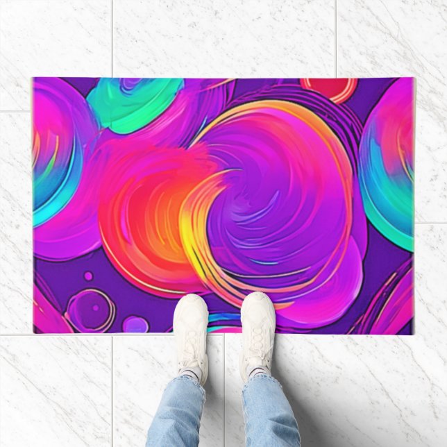  Ethereal Neon: Abstract Dreams Doormat (Indoor)