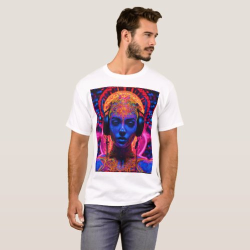 Ethereal Neon Fusion Cybergoth in Tokyo T_Shirt