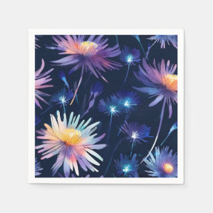 Ethereal Night Bloom Bioluminescent Aster Napkins