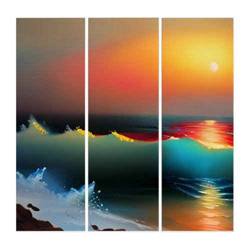 Ethereal Ocean and Sunset AI Art