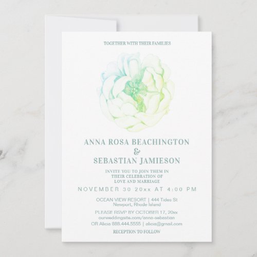 *~* Ethereal Ombre ROSE Floral AR8 RSVP Wedding In Invitation