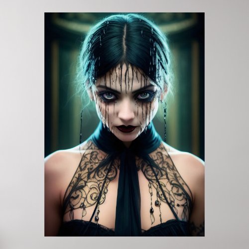 Ethereal Ominous Emerald Beauty Poster