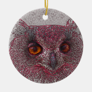 Ethereal Owl Ceramic Ornament