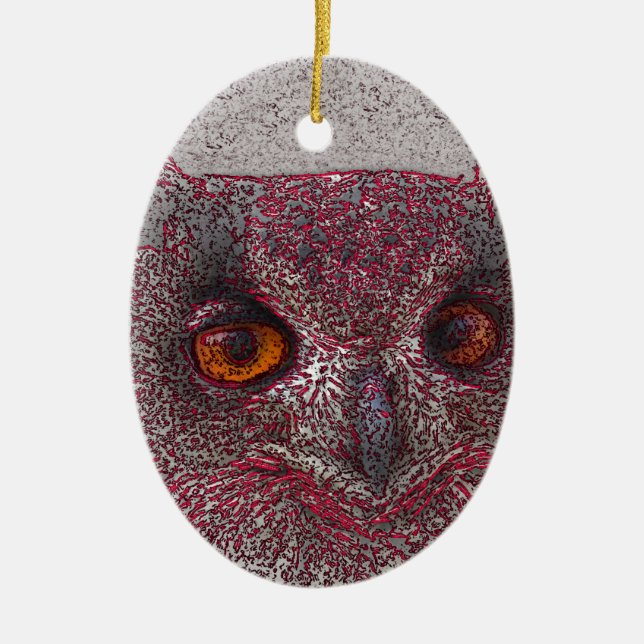 Ethereal Owl Ceramic Ornament (Front)
