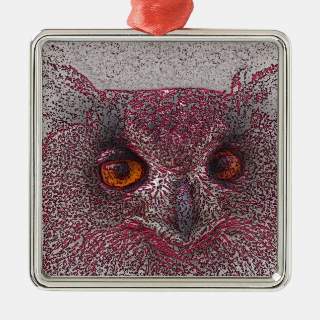 Ethereal Owl Metal Ornament (Front)