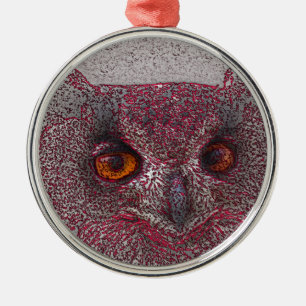 Ethereal Owl Metal Ornament