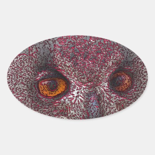 Ethereal Owl Oval Sticker