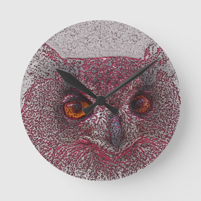 Ethereal Owl Round Clock (Front)