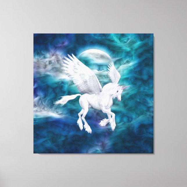 Ethereal Pegasus Unicorn Wrapped Canvas Print (Front)