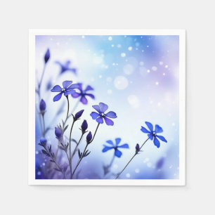 Ethereal Periwinkle Floral Watercolor Napkins