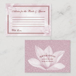 Ethereal Pink Magnolia , Wedding Advice Card