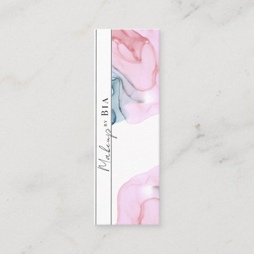 Ethereal Pink  Teal Glam Beauty Makeup Artist Mini Business Card