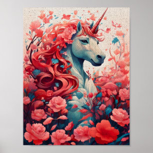 Ethereal Pink Unicorn Dreamscape Fantasy Art Poster