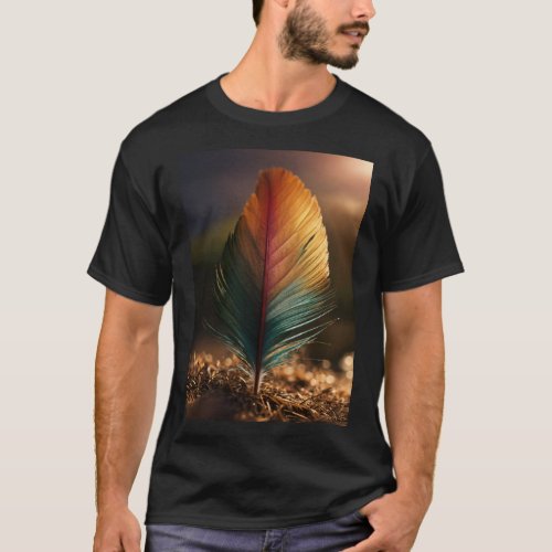 Ethereal Plume Whispers of Enchantment in Nature T_Shirt