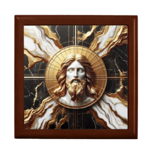 Ethereal Presence Face of Jesus Carved in Marble Gift Box