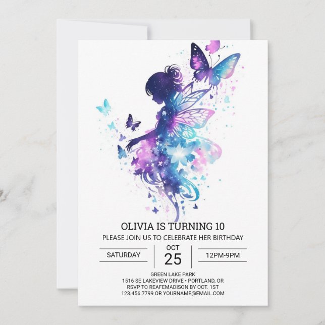 Ethereal Princess Fairy Birthday Bliss Invitation (Front)