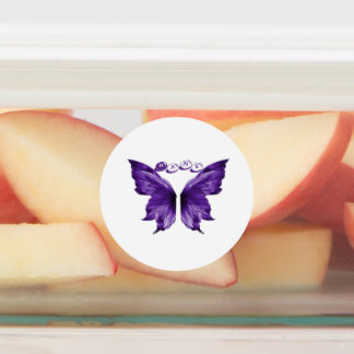 Ethereal Purple Butterfly Aesthetic Die-Cut Labels