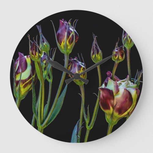 Ethereal Purple Tulips Large Clock