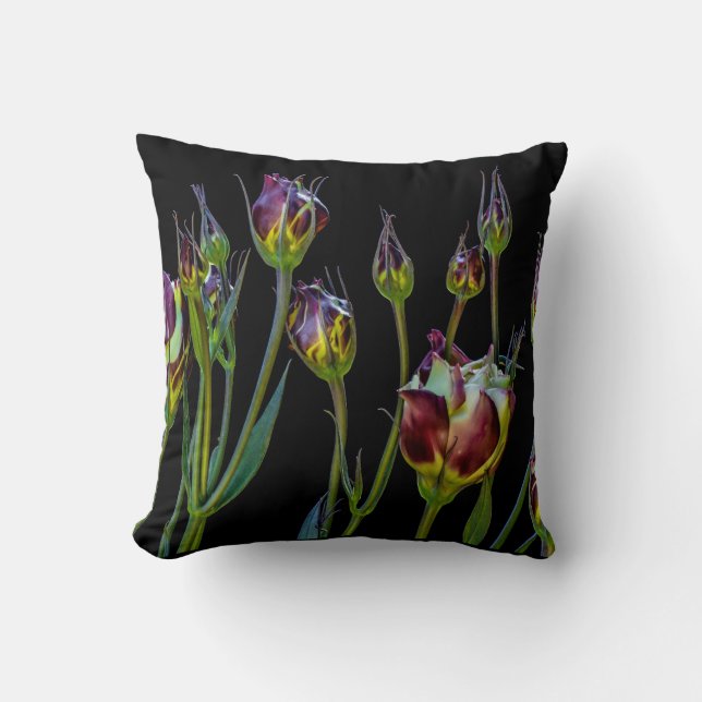 Ethereal Purple Tulips Throw Pillow (Front)