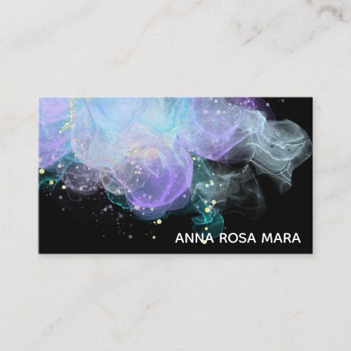  Ethereal QR Logo  AP46 Gold Glitter Abstract Business Card
