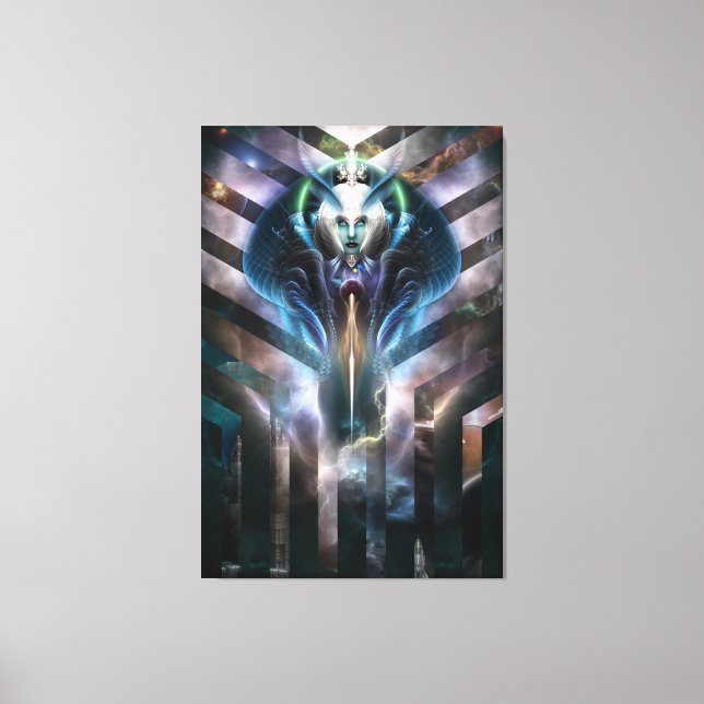 Ethereal Queen Of Galaxy Canvas Print (Front)