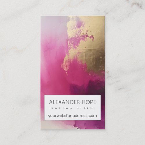 Ethereal Radiance  Pink  Gold Business Card