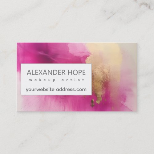 Ethereal Radiance  Pink  Gold Business Card