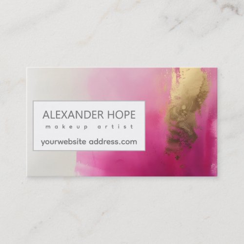 Ethereal Radiance  Pink  Gold Business Card