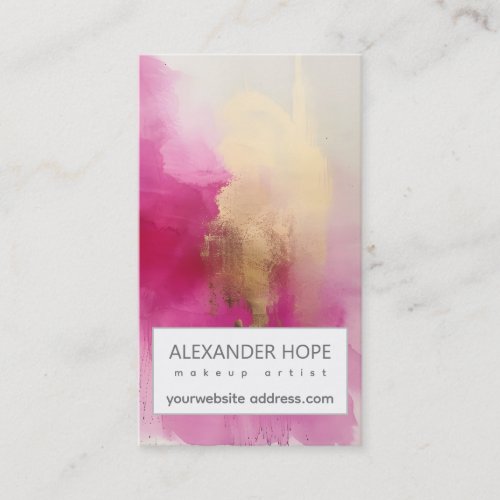 Ethereal Radiance  Pink  Gold Business Card