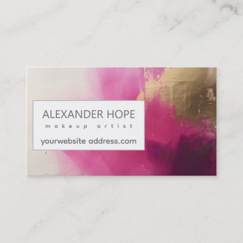 Ethereal Radiance  Pink  Gold Business Card