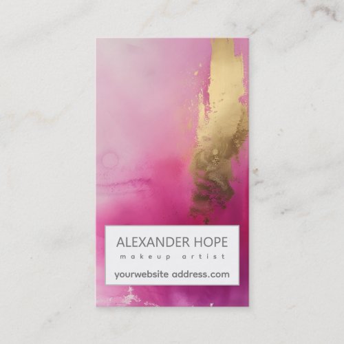 Ethereal Radiance  Pink  Gold Business Card