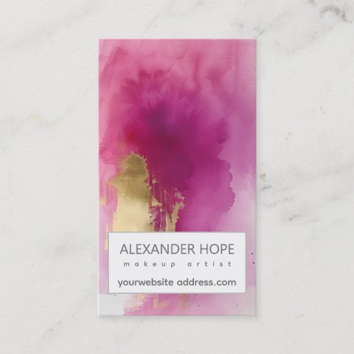 Ethereal Radiance  Pink  Gold Business Card