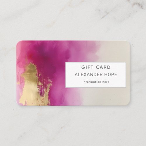 Ethereal Radiance  Pink  Gold Gift Business Card