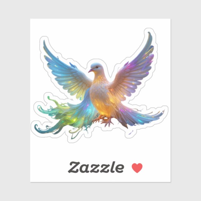 Ethereal Rainbow Dove - Symbol of Peace & Light Sticker (Sheet)