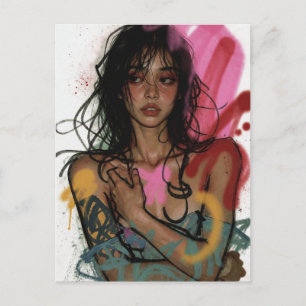 Ethereal Rebel Woman Postcard