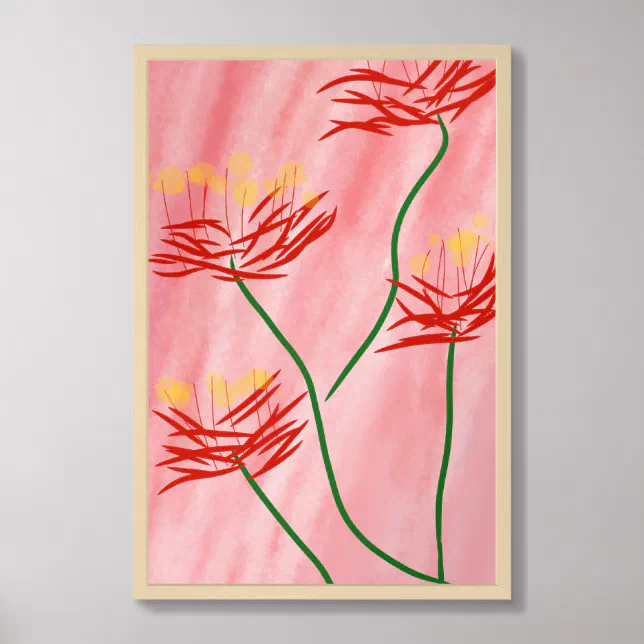 Ethereal Red Spider Lily - Digital Art Poster | Zazzle